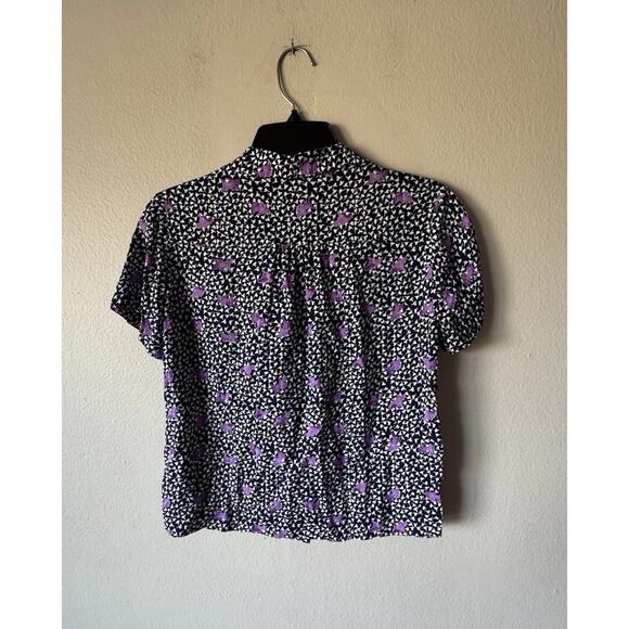 Maje Cipensa Printed Shirt Women’s Size 1 Short Sleeve Multi Color Print Buttons - Picture 2 of 7